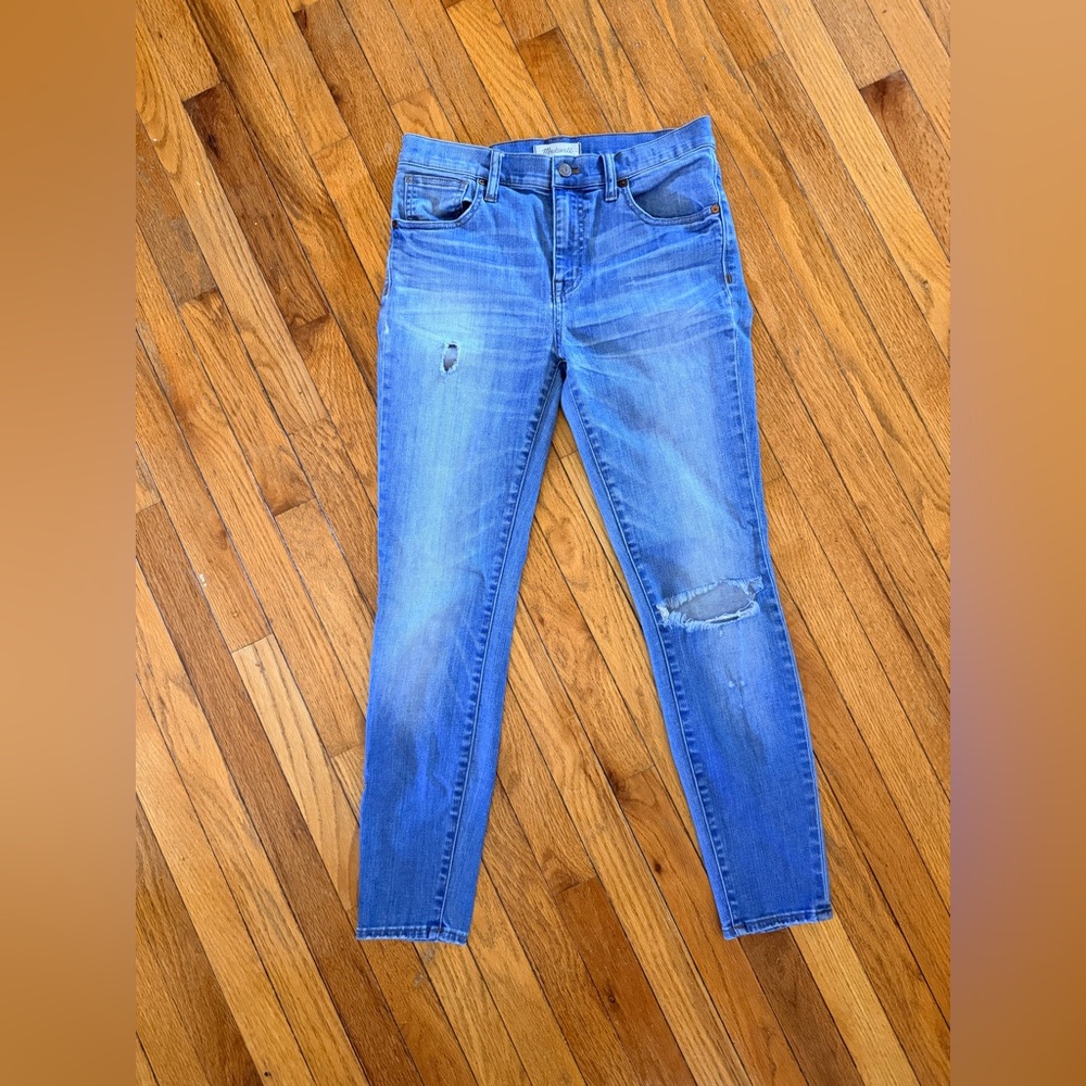 Madewell Light Blue Distressed Skinny Jeans